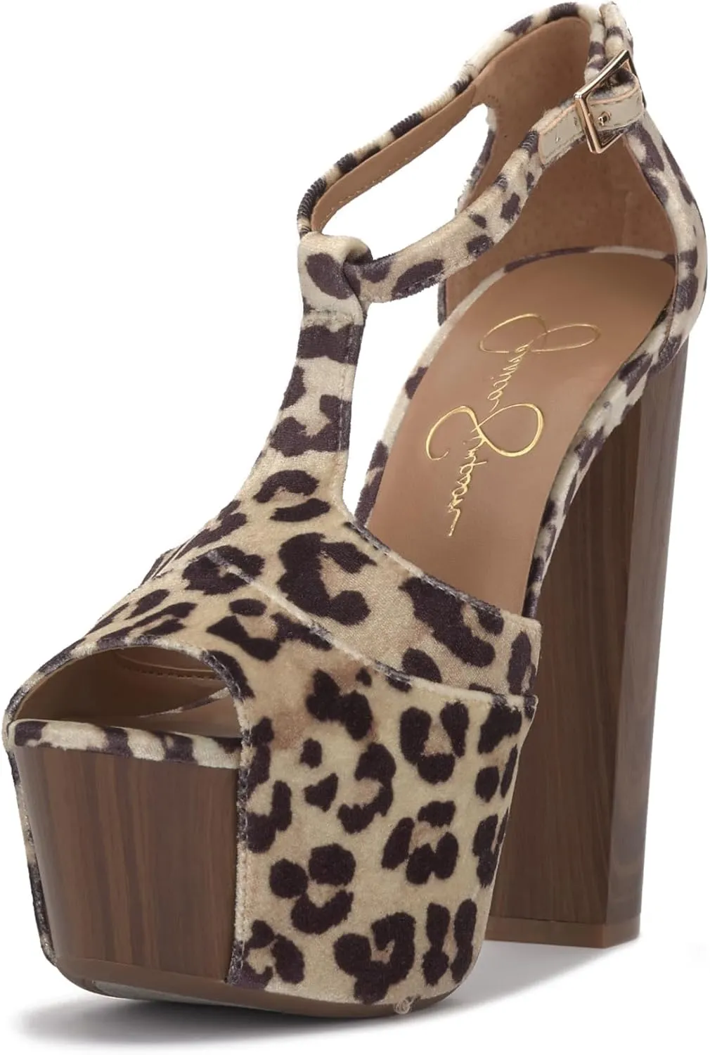 Jessica Simpson Women's Dany T-Strap Platform Sandal Wedge, Natural, 11