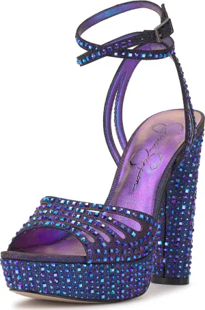 Jessica Simpson Womens Iralin Rhinestone Block Heels