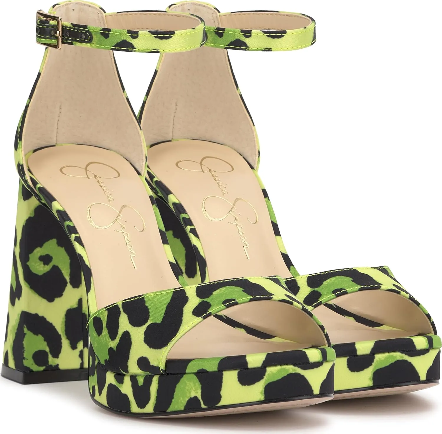 Jessica Simpson Womens Kaliah Shimmer Faux Suede Ankle Strap