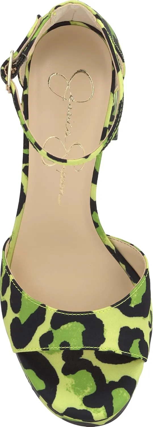 Jessica Simpson Womens Kaliah Shimmer Faux Suede Ankle Strap