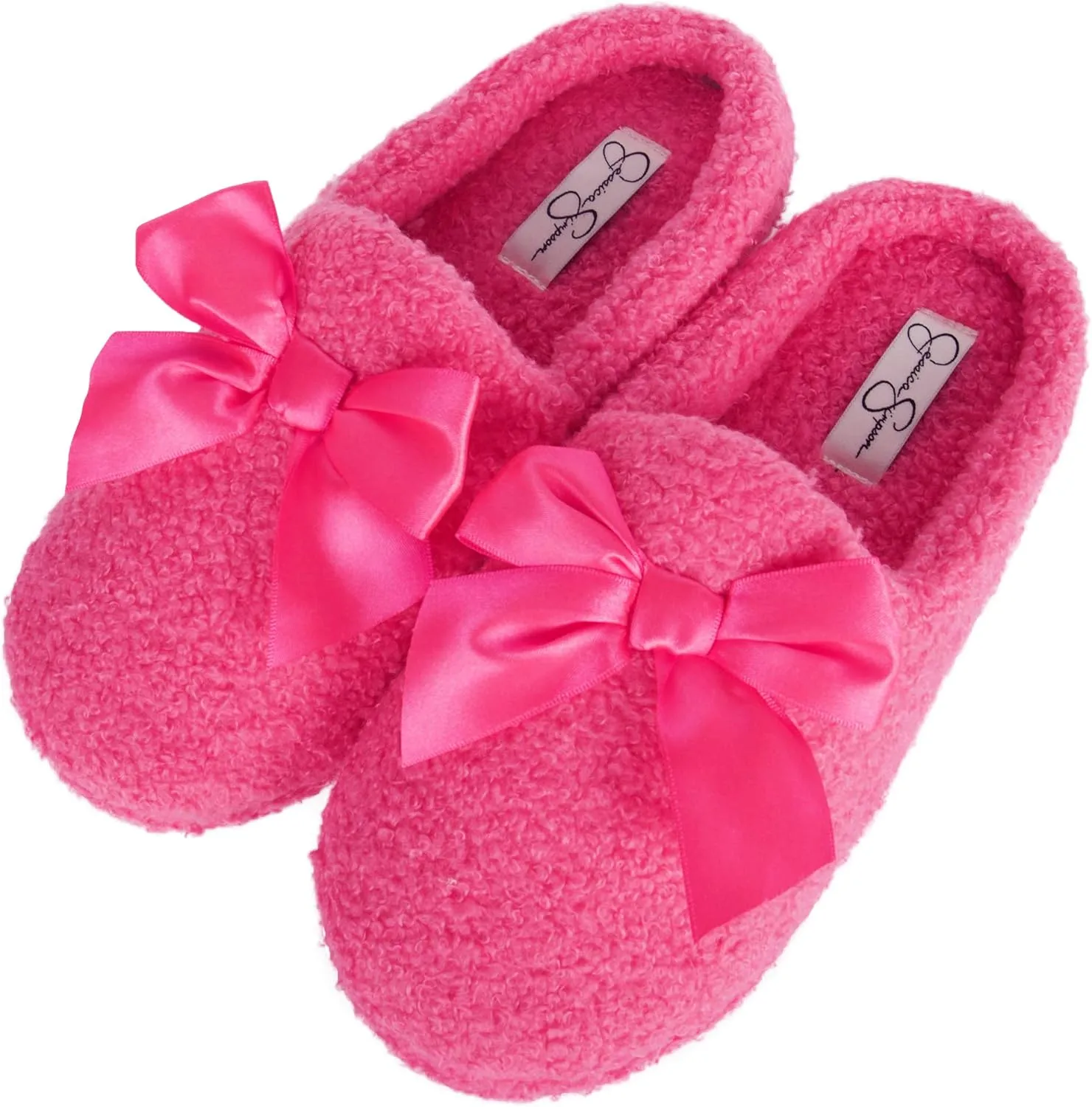 Jessica Simpson Women's Plush Marshmallow Slide on House Slipper Clog with Memory Foam