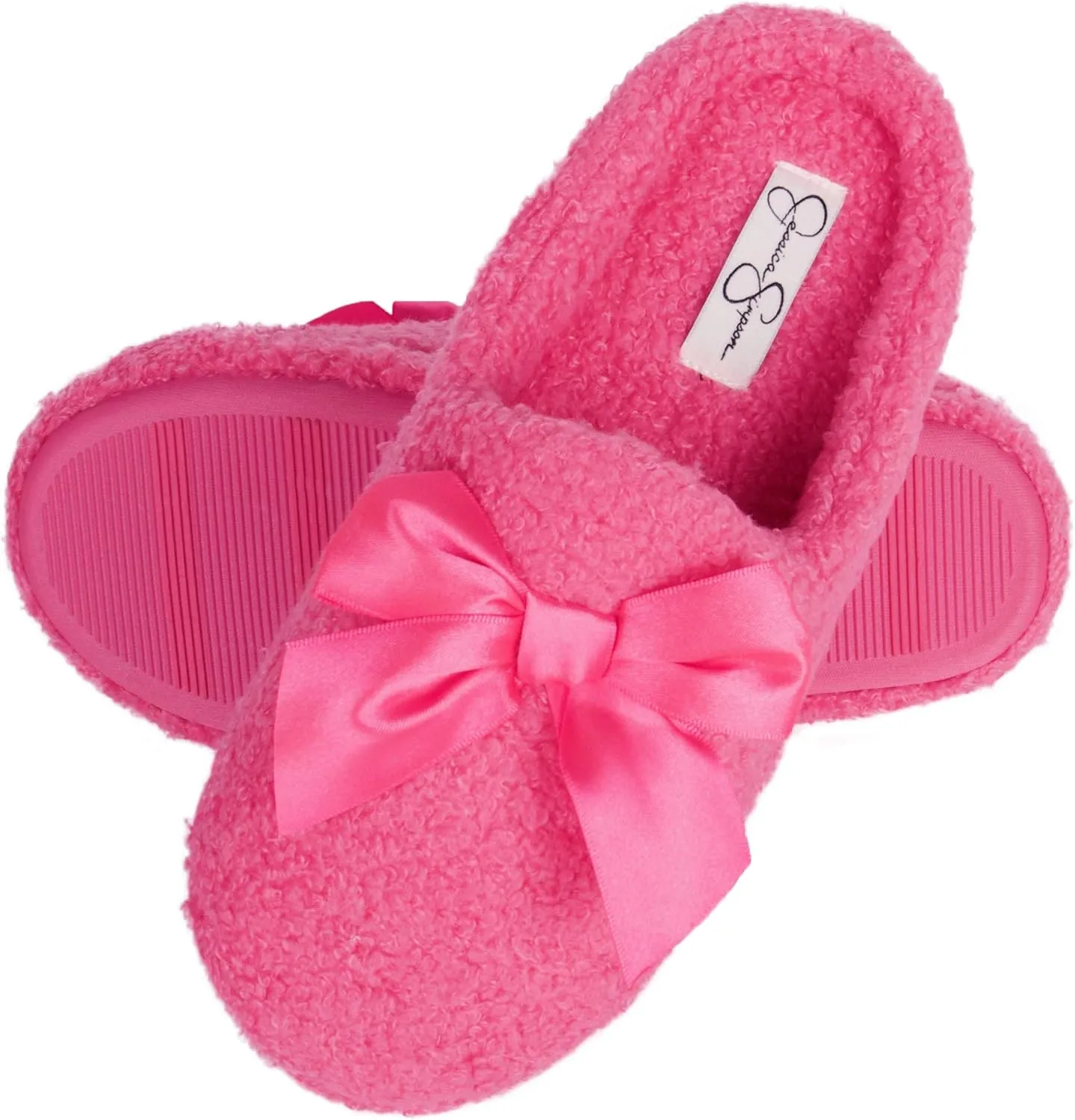 Jessica Simpson Women's Plush Marshmallow Slide on House Slipper Clog with Memory Foam