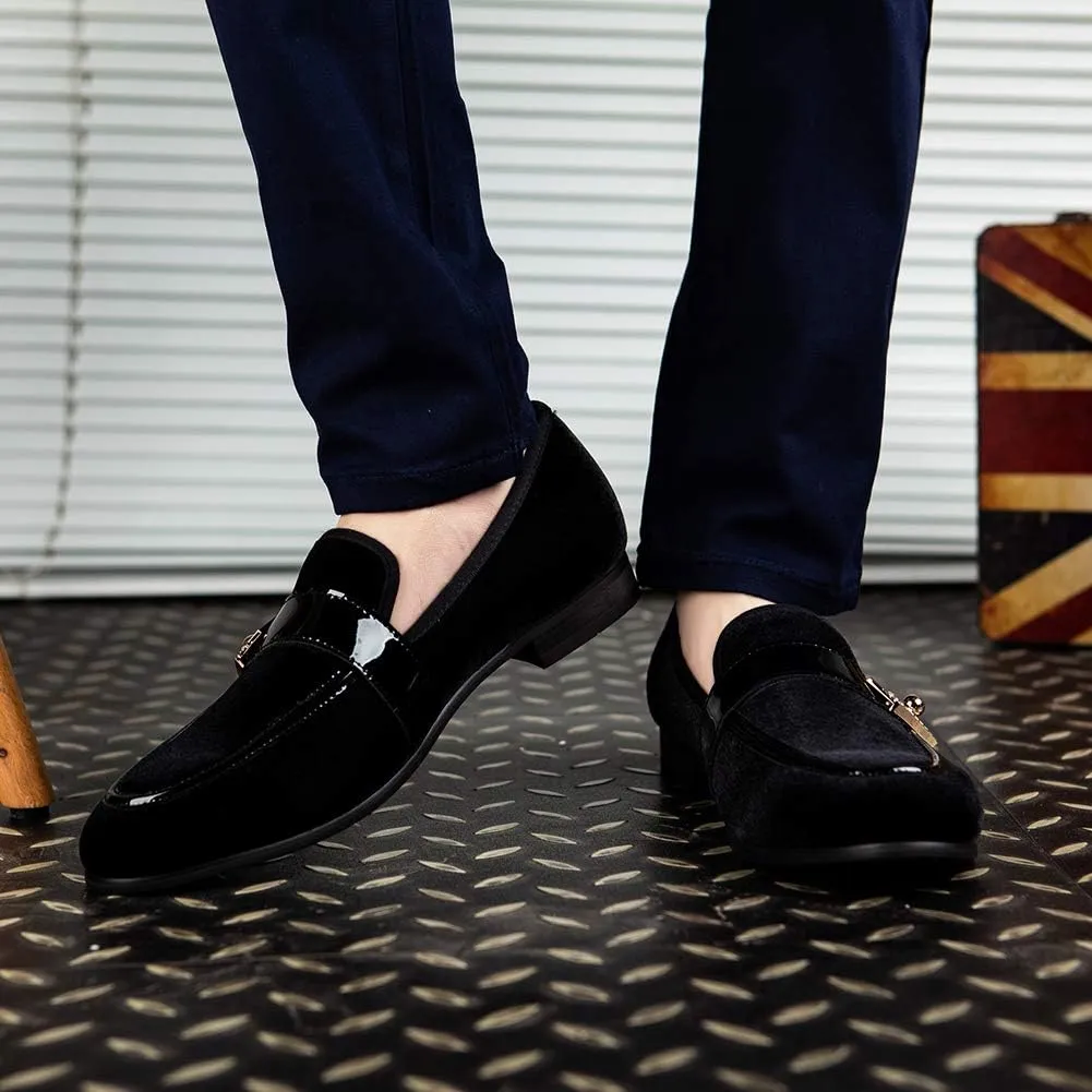 JITAI Men's Lindford Moc Toe Bit Slip-on Penny Loafer Party Shoes
