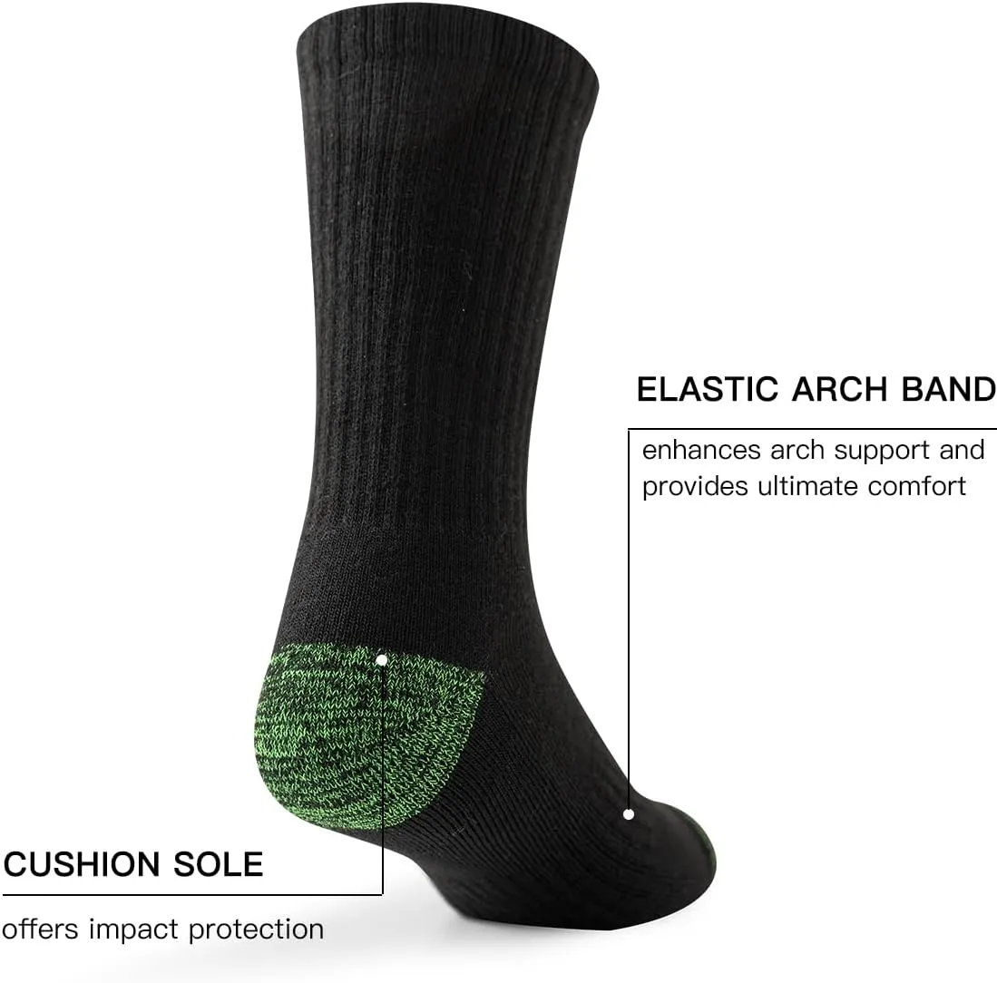 JOYNÉE 8 Pairs Mens Crew Cushion Socks Work Athletic Running Socks Casual Breathable Socks for Men,Sock Size:10-13