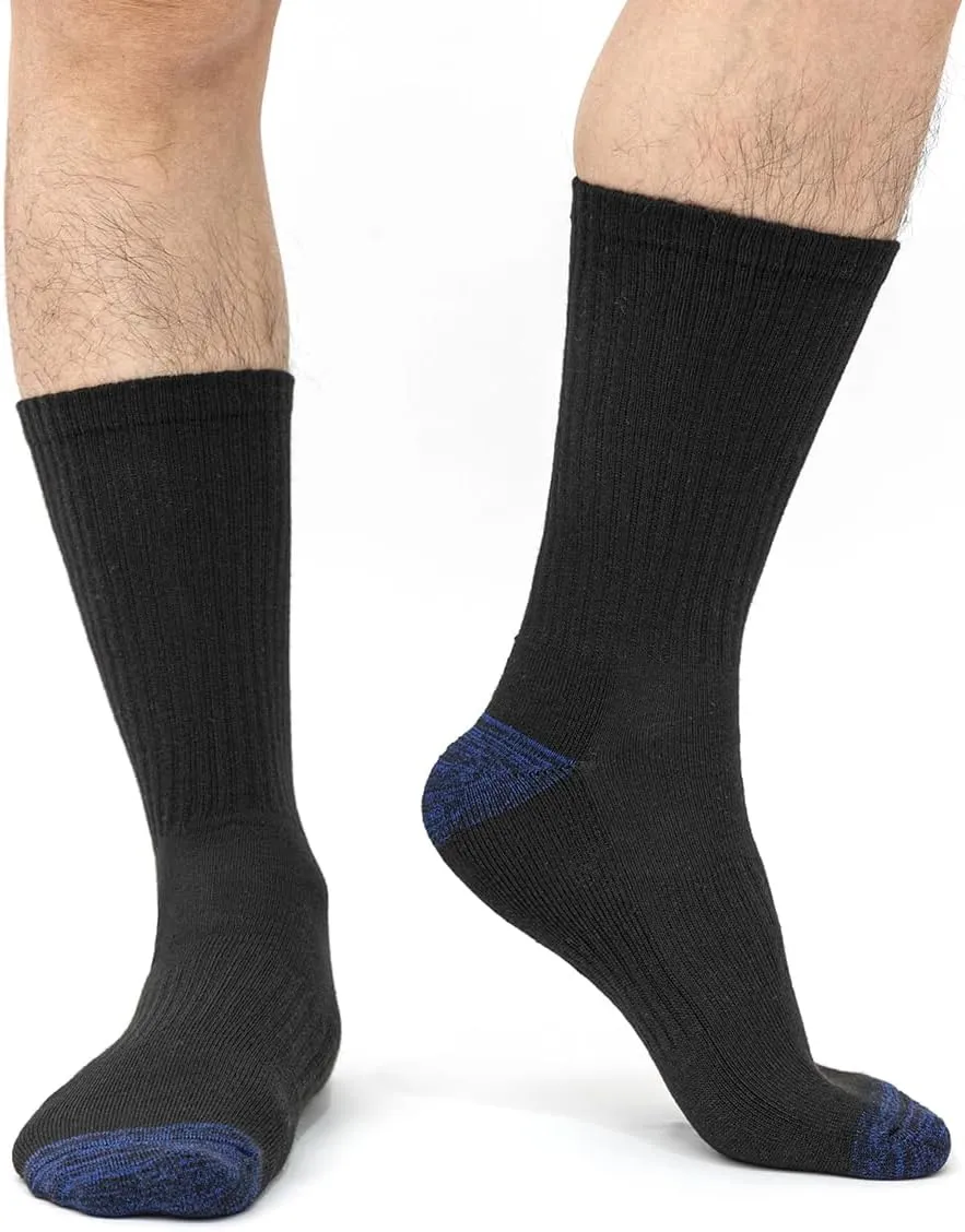 JOYNÉE 8 Pairs Mens Crew Cushion Socks Work Athletic Running Socks Casual Breathable Socks for Men,Sock Size:10-13