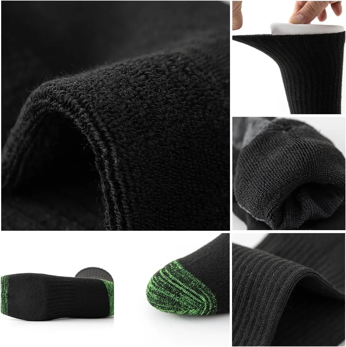 JOYNÉE 8 Pairs Mens Crew Cushion Socks Work Athletic Running Socks Casual Breathable Socks for Men,Sock Size:10-13
