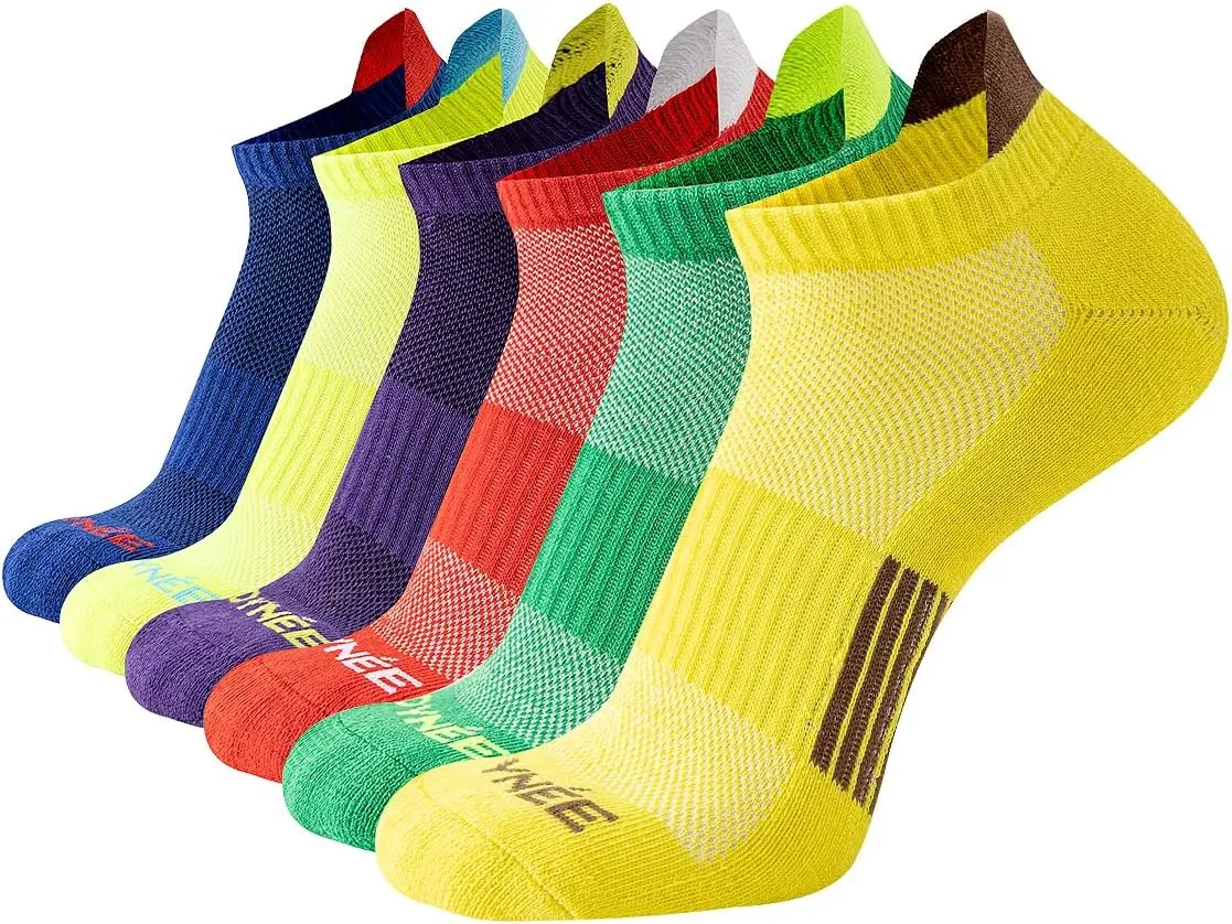 JOYNÉE Men’s Athletic Socks Low Cut Cushion Running Socks Breathable Comfort for Sports 6 Pack