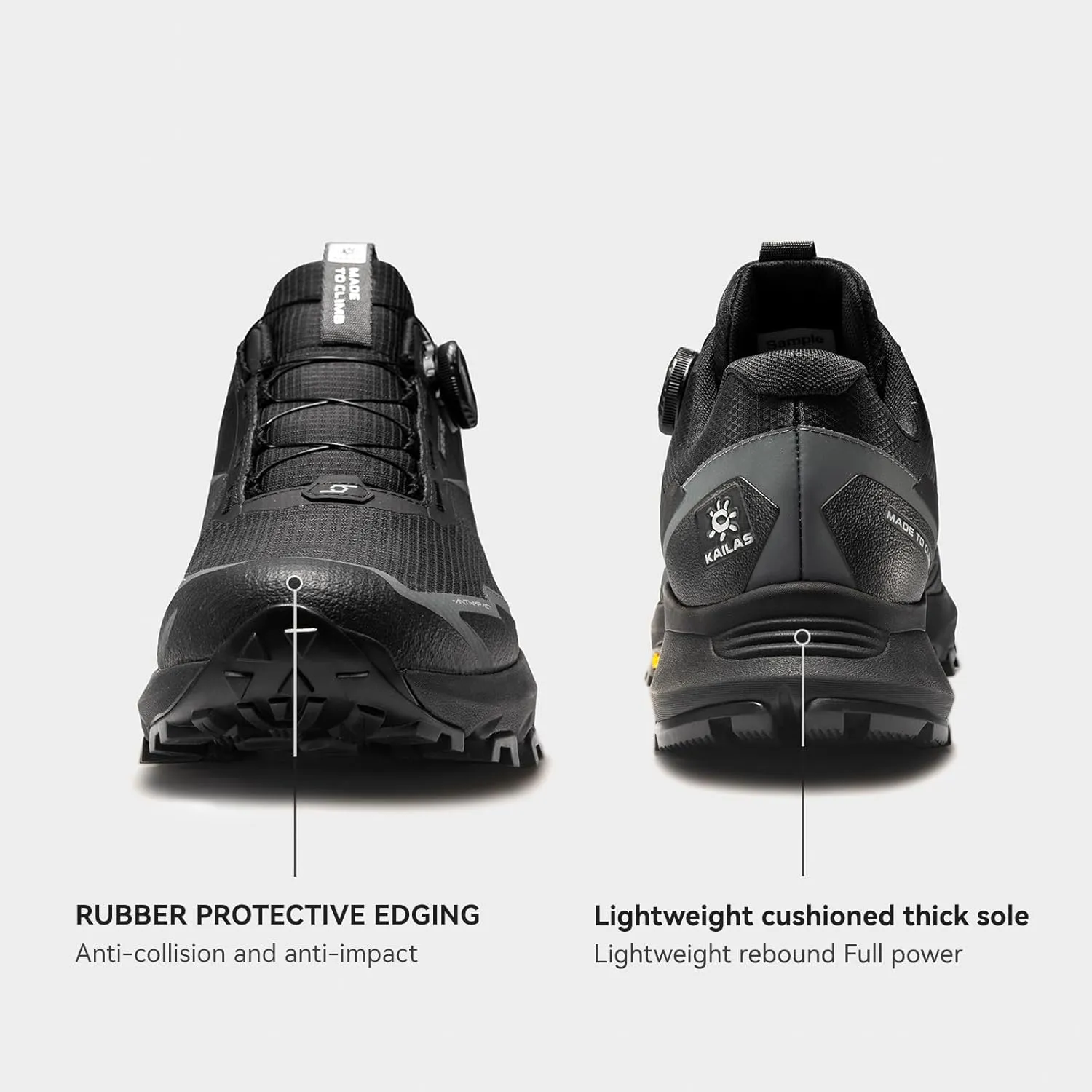 KAILAS Men's Kuocang BOA Hiking Shoe FLT Waterproof V Sole Non-Slip Shoes Lightweight Breathable Low Height Outdoor Trailing Trekking Shoes