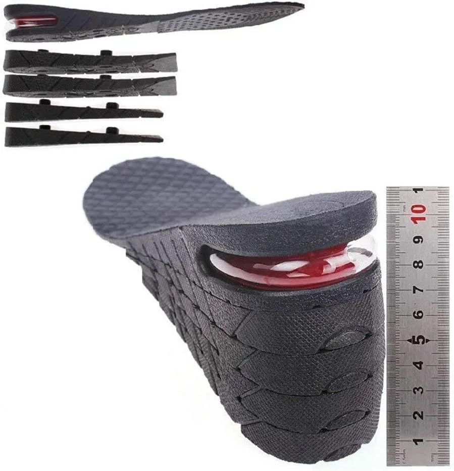 Kalevel Unisex Height Increase Insoles 11cm 4.4 Inches Adjustable Insoles Breathable Insole Insoles Increased Insoles Shoe Lifts Increased Shoe Pad Elevator Insoles for Men Women (Black)
