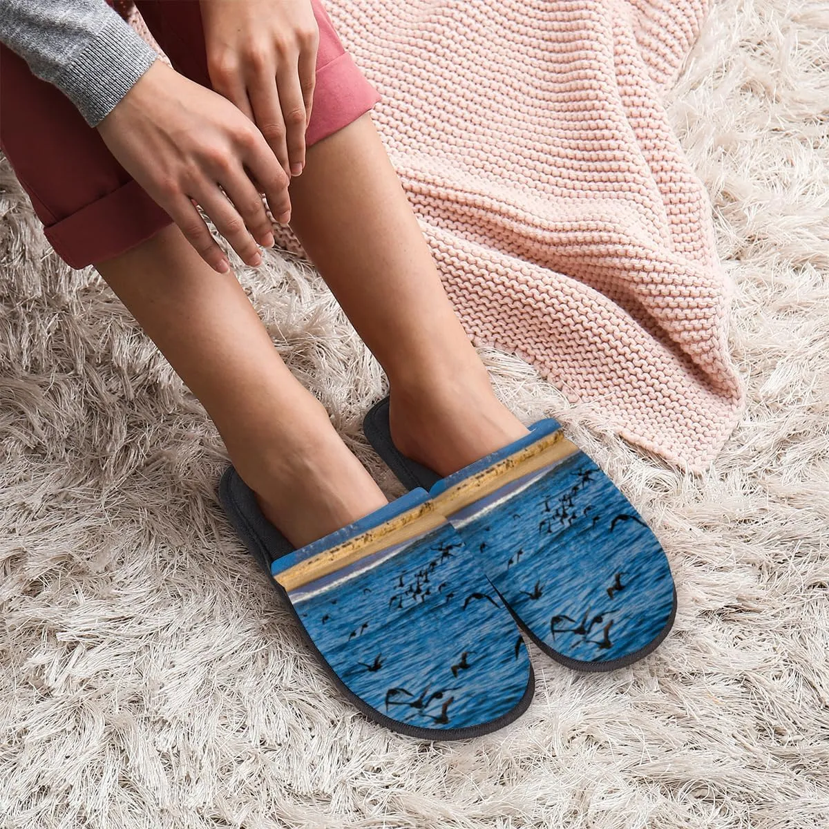 Kawaii Sushi Soft Women Slippers Cozy House Shoes Lightweight Fuzzy Slippers Memory Foam Slippers for Women Indoor and Outdoor