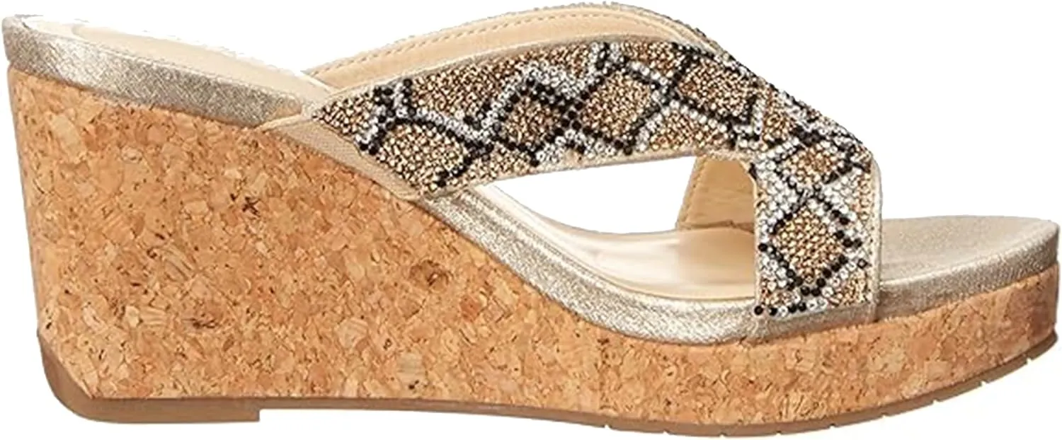 Kenneth Cole Women's Card Glam Wedge Sandal Platform