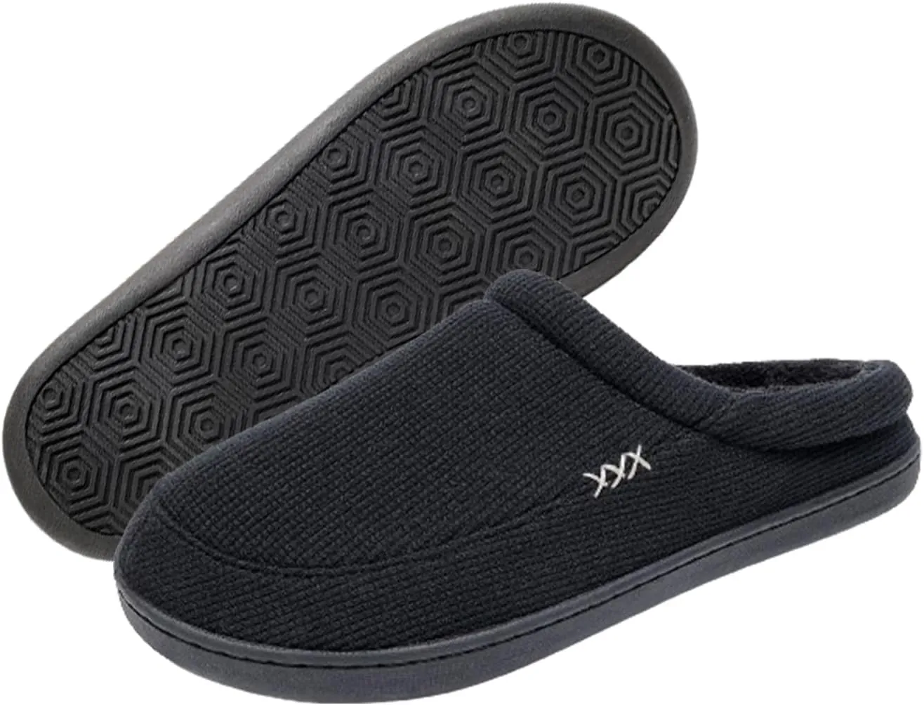 Kervaky Men's Cotton Slippers - Memory Foam, Comfortable Indoor & Outdoor Home Shoes