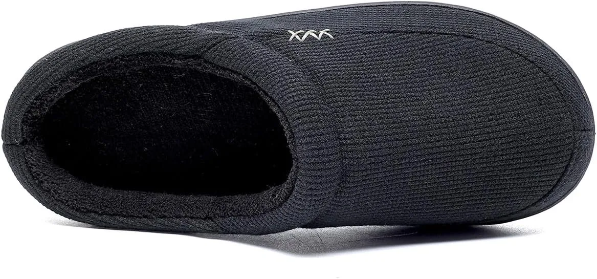 Kervaky Men's Cotton Slippers - Memory Foam, Comfortable Indoor & Outdoor Home Shoes