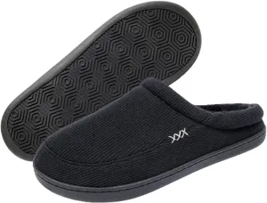 Kervaky Men's Cotton Slippers - Memory Foam, Comfortable Indoor & Outdoor Home Shoes