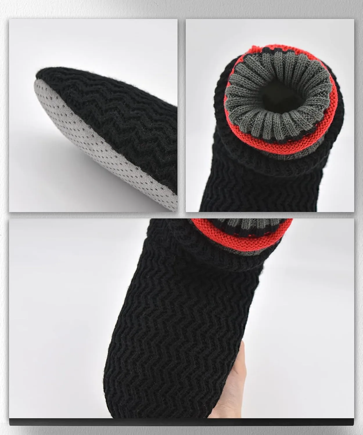 Keyela Slipper Socks Soft Cozy Thick House Indoor Boot Sock Shoes with Anti-Skid Bottom Soles for Men's