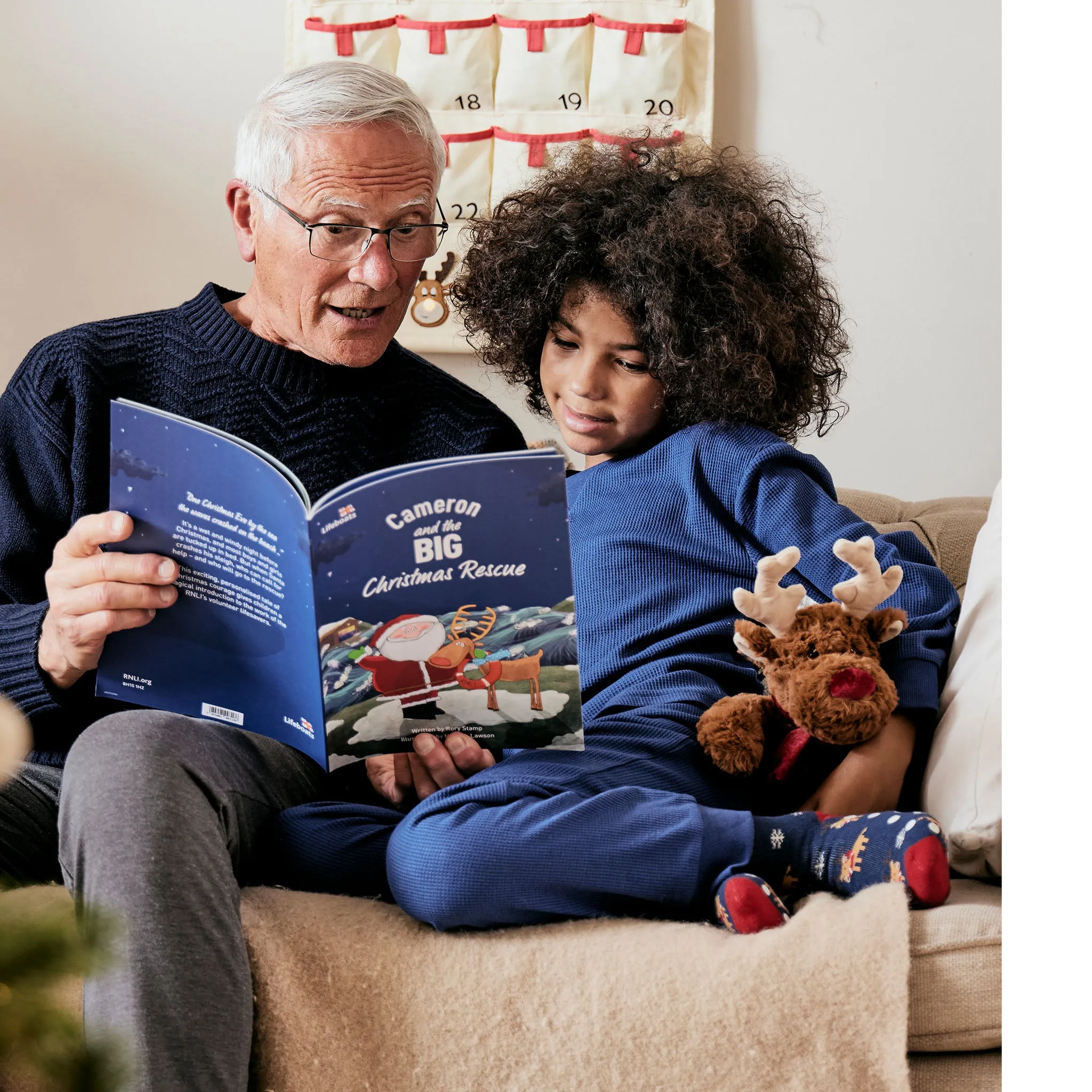 Kids' RNLI Reindeer Slipper Socks