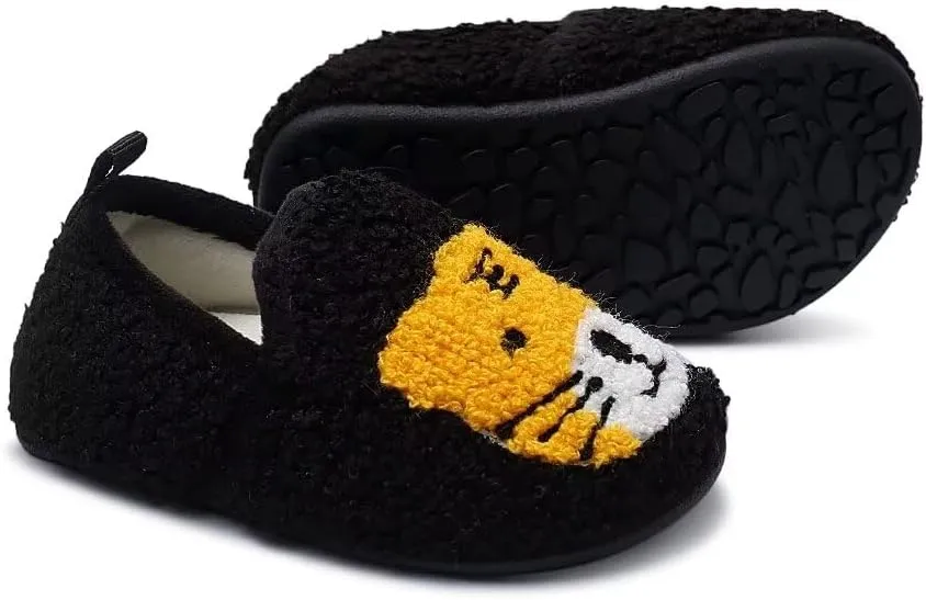 Kids Slippers Toddler Smile Face House Slippers Indoor Home Non-Slip Rubber Sole Shoes Warm Cozy Socks