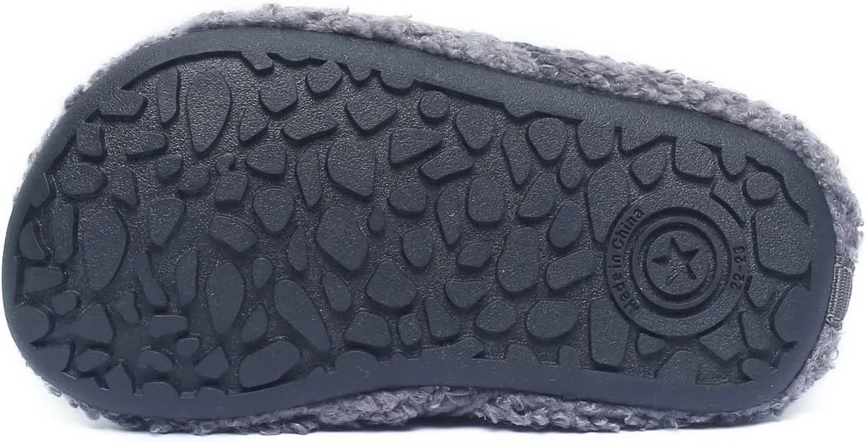 Kids Slippers Toddler Smile Face House Slippers Indoor Home Non-Slip Rubber Sole Shoes Warm Cozy Socks