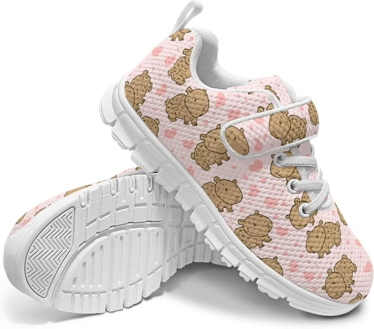 Kids Sneakers for Boys Girls Single Buckle Running Tennis Shoes Breathable Lightweight Sport Athletic Shoe for Little Kids Size 11-15 White Sole