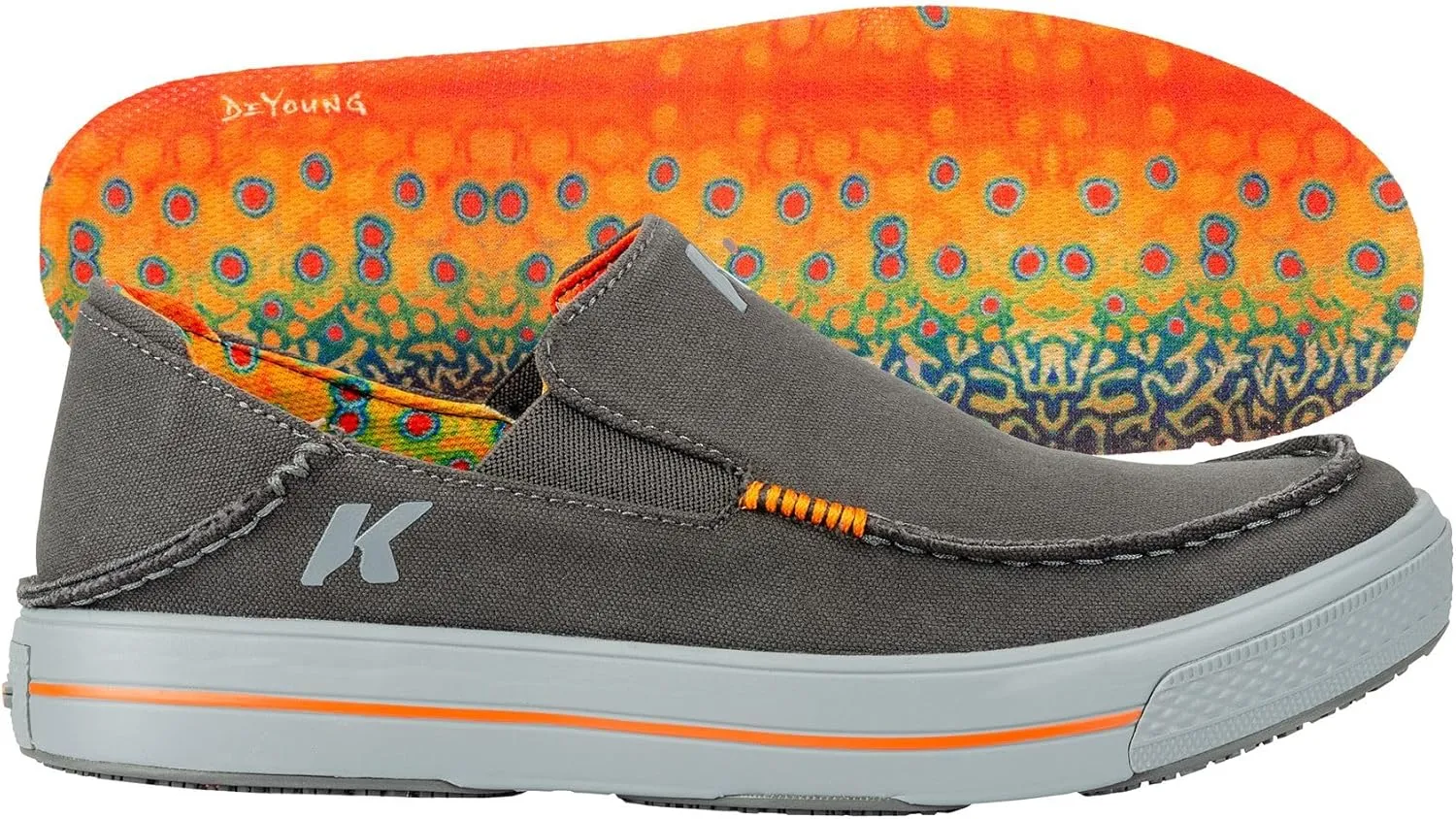 Korkers Men's Fish Moc Brook Trout w/Fixed Kling-On Deck Soles