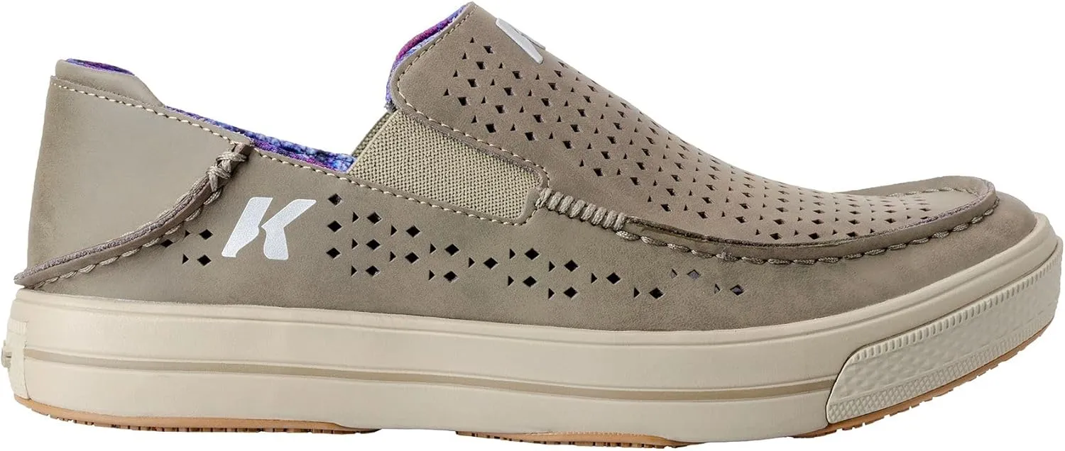 Korkers Men's Leather Fish Moc Vented Rainbow Trout w/Fixed Kling-On Deck Soles