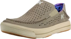 Korkers Men's Leather Fish Moc Vented Rainbow Trout w/Fixed Kling-On Deck Soles