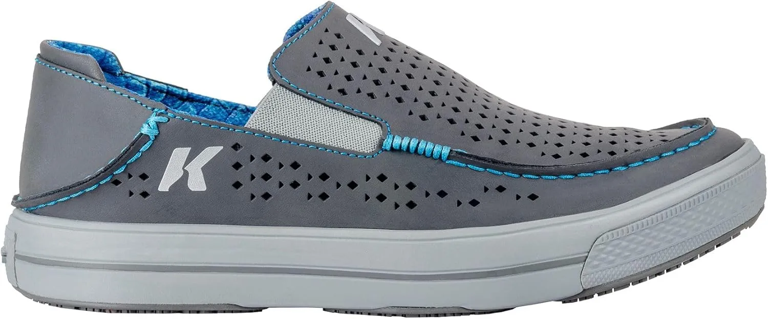 Korkers Men's Leather Fish Moc Vented Tarpon w/Fixed Kling-On Deck Soles