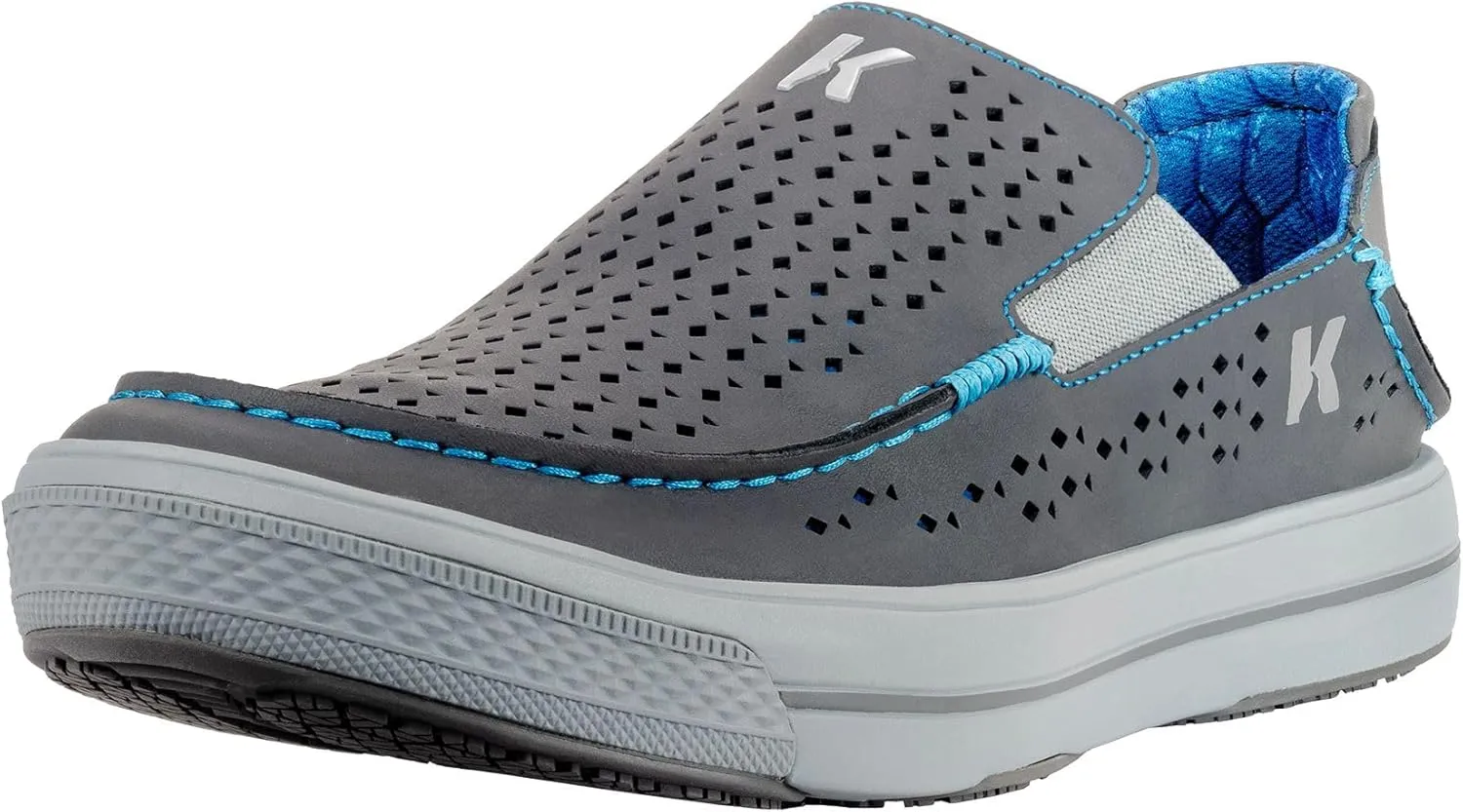 Korkers Men's Leather Fish Moc Vented Tarpon w/Fixed Kling-On Deck Soles