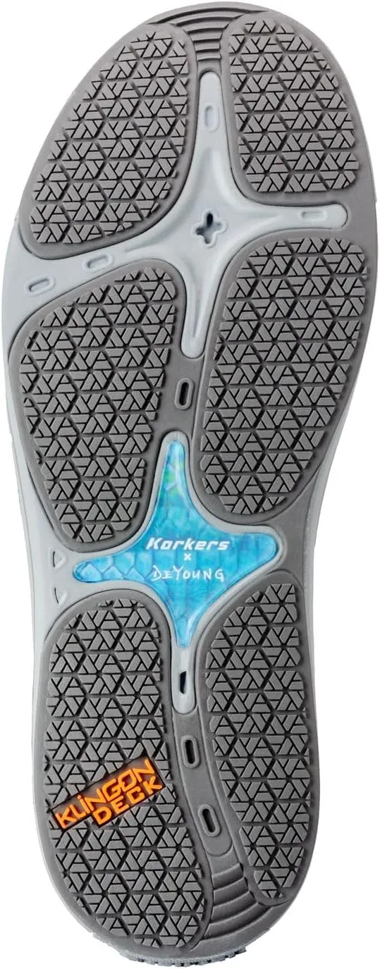 Korkers Men's Leather Fish Moc Vented Tarpon w/Fixed Kling-On Deck Soles