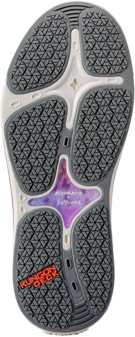 Korkers Women's W's Fish Moc Rainbow Trout w/Fixed Kling-On Deck Soles