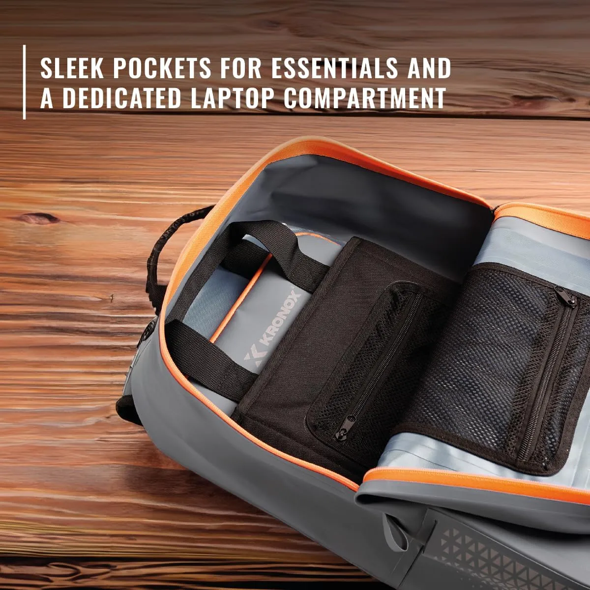 KRONOX 30L Waterproof Backpack for Men – IPX7 Submersible Dry Bag with Laptop Sleeve, Lightweight & Durable for Travel