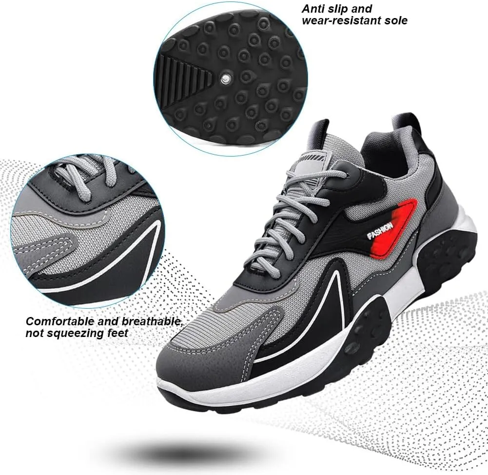 KUNWFNIX Mens Slip On Walking Shoes Non Slip Running Shoes Lightweight Workout Shoes Breathable Mesh Fashion Casual Sneakers