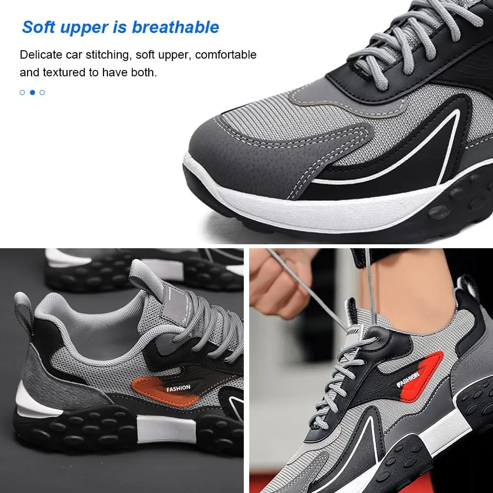 KUNWFNIX Mens Slip On Walking Shoes Non Slip Running Shoes Lightweight Workout Shoes Breathable Mesh Fashion Casual Sneakers