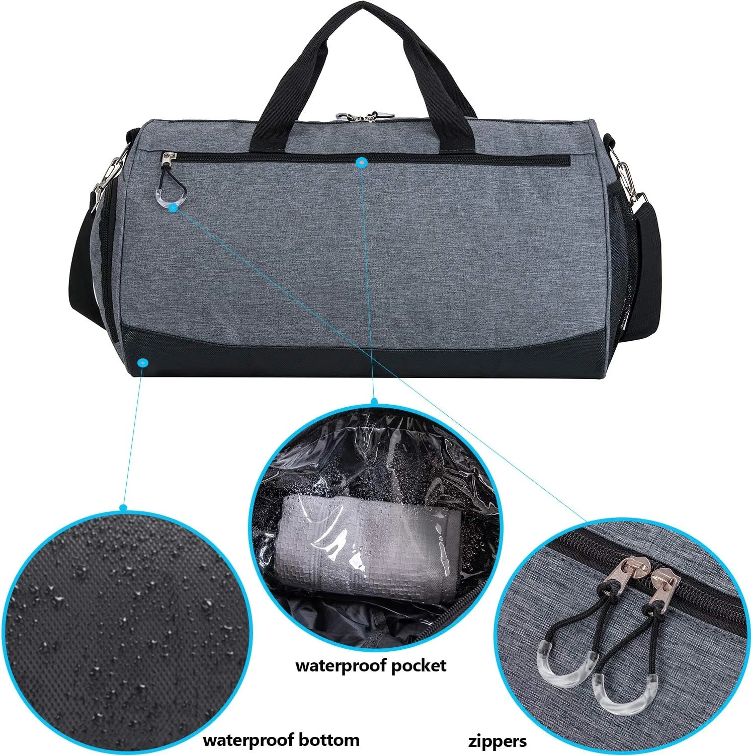 Kuston Sports Small Gym Bag for Men and Women Travel Duffel Bag Workout Bag with Shoes Compartment&Wet Pocket