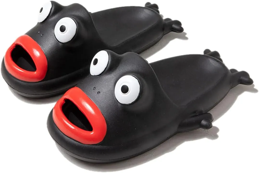 Kvikci Frog Slippers, Unisex Summer Funny Animal Slides, Bass Sandals, Frog Flip Flops Couple Beach Slipper Bath Shoes