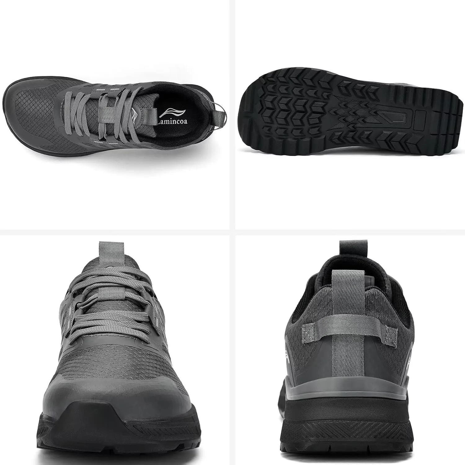 Lamincoa Wide Men's Sneakers Hiking Walking Lightweight Breathable Shoe Non-Slip Outdoor Sports Trail Running Tennis Sneaker