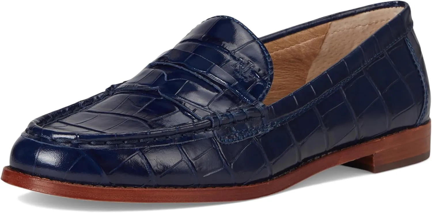 Lauren Ralph Lauren Women's Wynnie Crocodile-Embossed Leather Loafer Penny