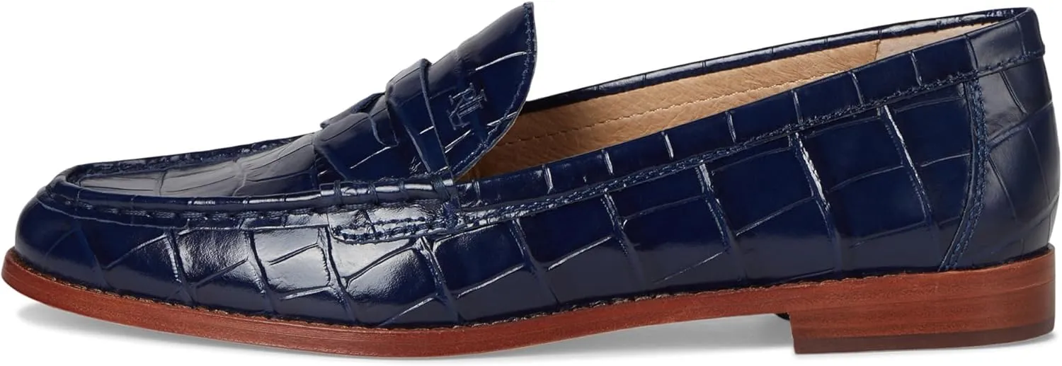 Lauren Ralph Lauren Women's Wynnie Crocodile-Embossed Leather Loafer Penny