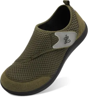 LeIsfIt Mens Walking Shoes Wide Diabetic Shoes Adjustable Barefoot Shoes Breathable Zero Drop Shoes Wide Width Arthritis Edema Shoes