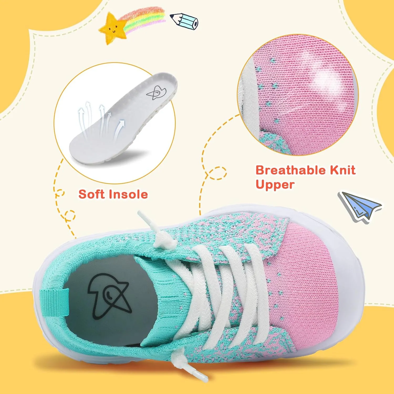 LeIsfIt Toddler Shoes Boys Girls Barefoot Shoes Kids Breathable Sneakers Tennis Shoes Slip on Shoes