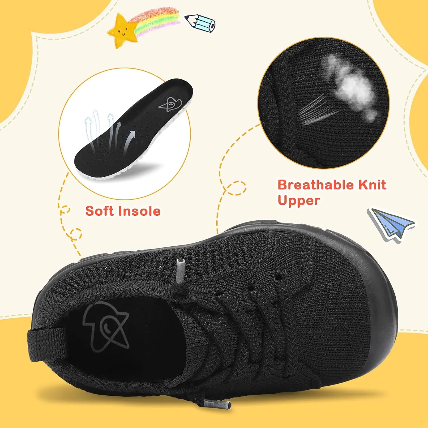 LeIsfIt Toddler Shoes Boys Girls Barefoot Shoes Kids Breathable Sneakers Tennis Shoes Slip on Shoes
