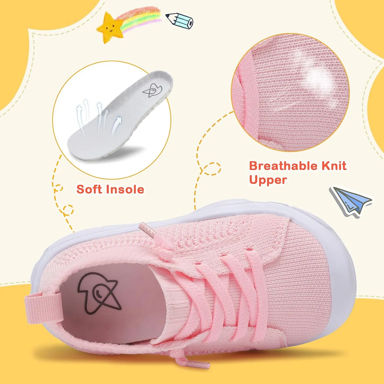 LeIsfIt Toddler Shoes Boys Girls Barefoot Shoes Kids Breathable Sneakers Tennis Shoes Slip on Shoes