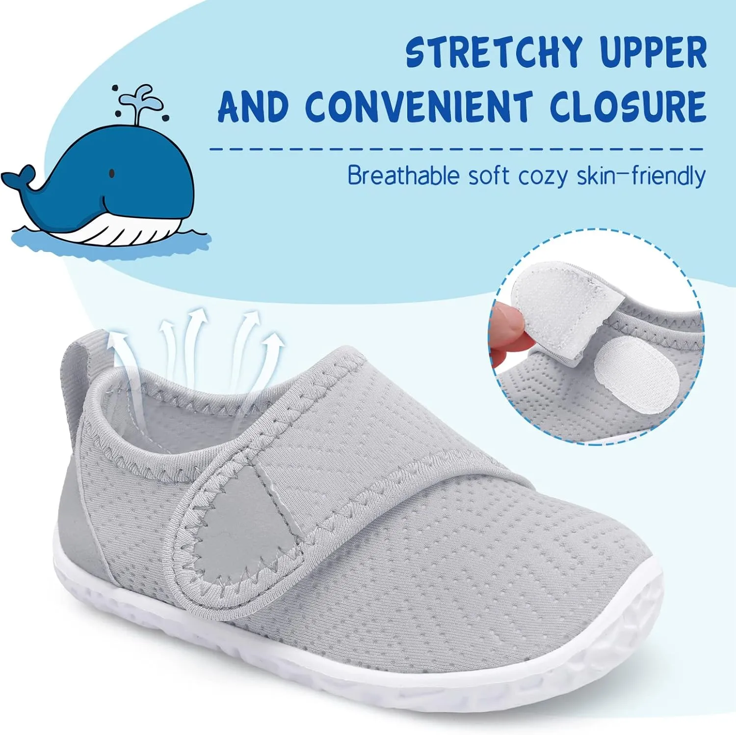LeIsfIt Toddler Water Shoes Boys Girls Aqua Socks Kids Breathable Swim Shoes Non-Slip Barefoot Beach Shoes