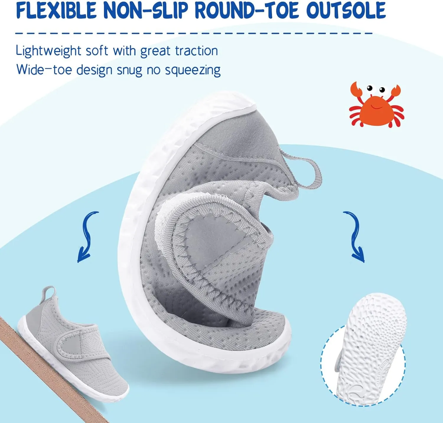 LeIsfIt Toddler Water Shoes Boys Girls Aqua Socks Kids Breathable Swim Shoes Non-Slip Barefoot Beach Shoes
