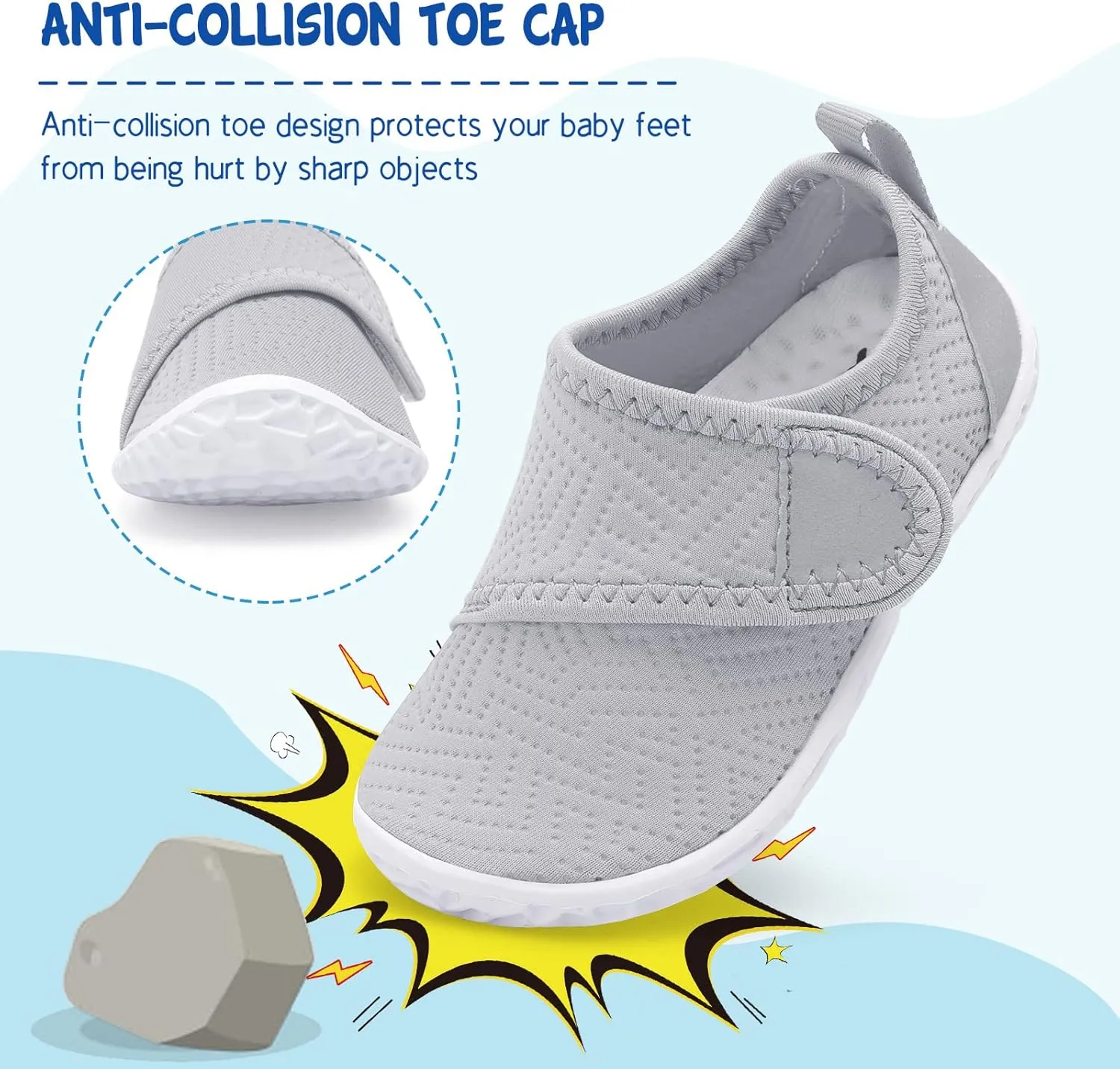 LeIsfIt Toddler Water Shoes Boys Girls Aqua Socks Kids Breathable Swim Shoes Non-Slip Barefoot Beach Shoes