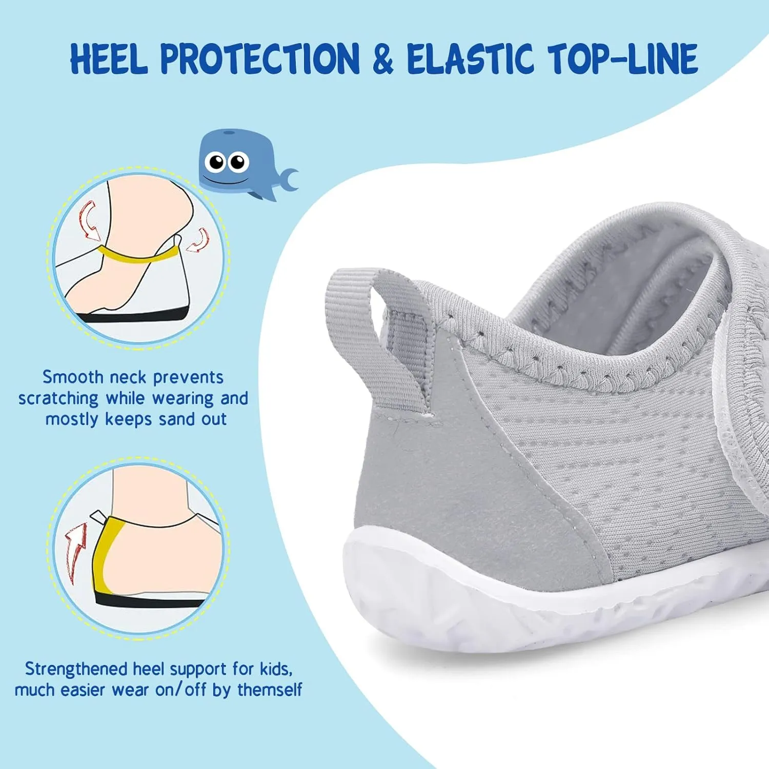 LeIsfIt Toddler Water Shoes Boys Girls Aqua Socks Kids Breathable Swim Shoes Non-Slip Barefoot Beach Shoes