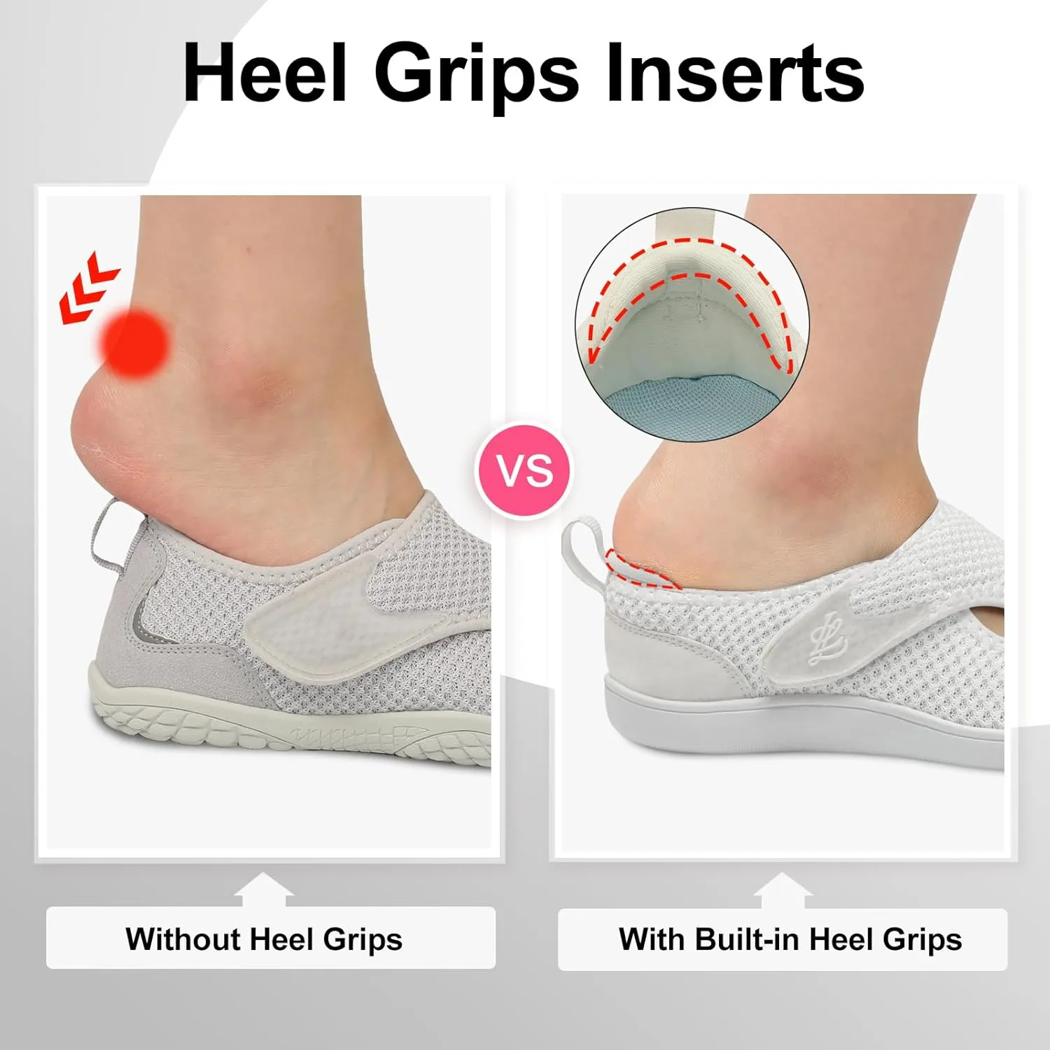 LeIsfIt Womens Wide Diabetic Shoes Adjustable Barefoot Walking Shoes Breathable Zero Drop Sneakers for Wide Width Arthritis Edema Feet Size 6-12