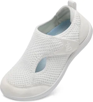 LeIsfIt Womens Wide Diabetic Shoes Adjustable Barefoot Walking Shoes Breathable Zero Drop Sneakers for Wide Width Arthritis Edema Feet Size 6-12