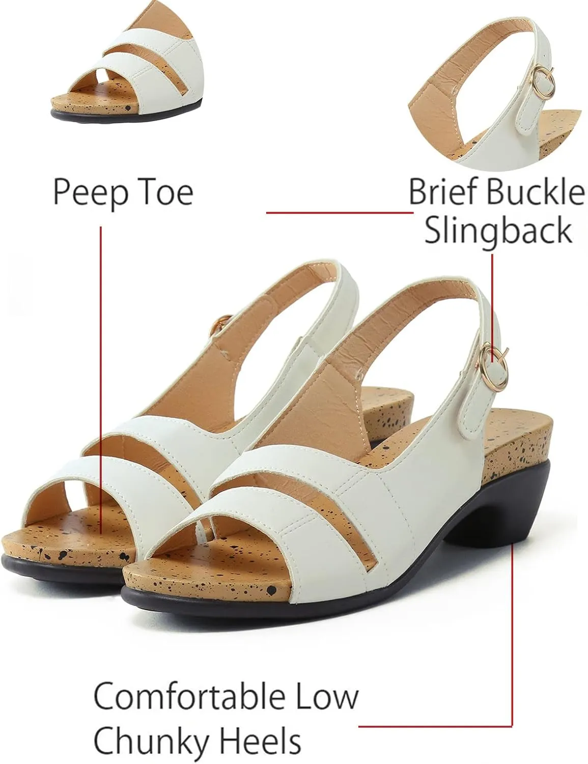 Libiyi Sandals Women,Women's Sandal 2025 Comfy Orthotic Dotmalls Shoes Dressy Summer Ooen Toe Ankle Strap Chunky Heeled Shoe