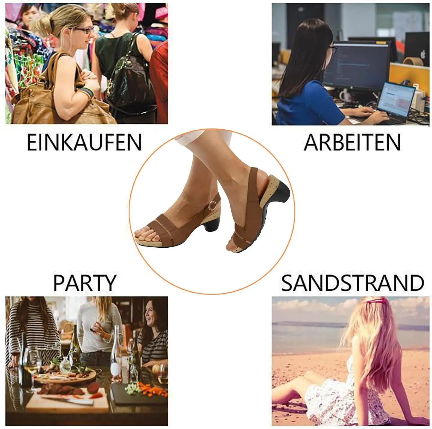 Libiyi Sandals Women,Women's Sandal 2025 Comfy Orthotic Dotmalls Shoes Dressy Summer Ooen Toe Ankle Strap Chunky Heeled Shoe
